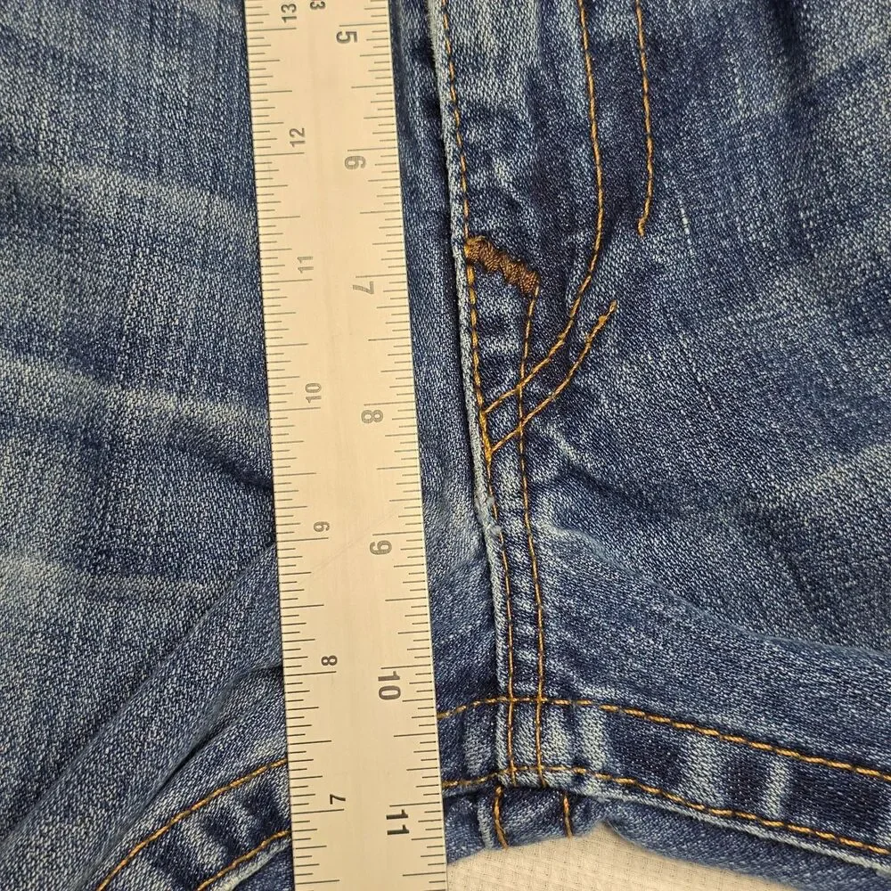True Religion Ricky Super T Straight Leg Jeans Mens 36x34 Distressed Y2K Vintage